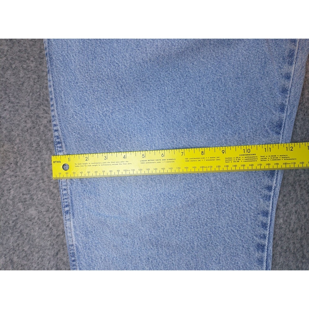 Wrangler Denim Blue Jeans Men's Size 42x31 Straight Leg Light Wash 96501DS Chore - Picture 12 of 16